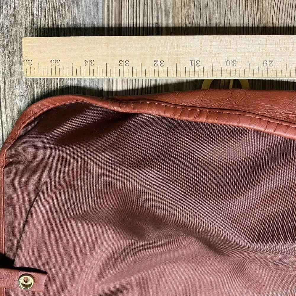 Vintage 90’s Sir Lawrence Collection faux leather brown Suit bag
